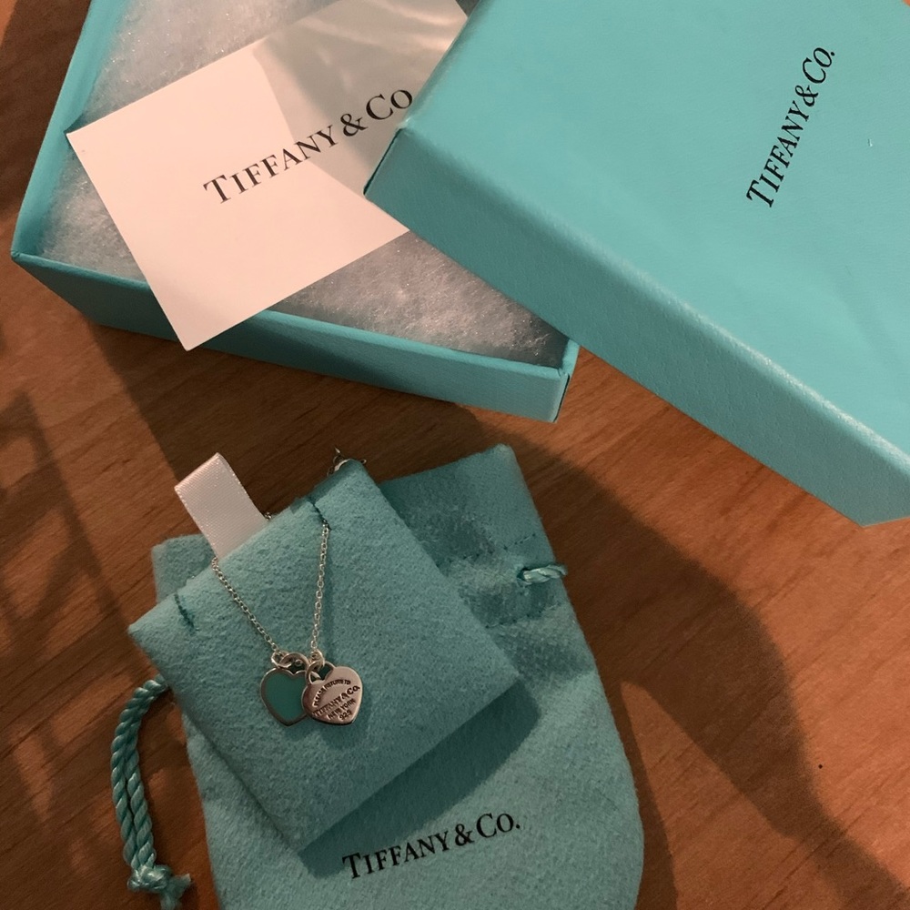Tiffany Mini Double Heart Tag Pendant